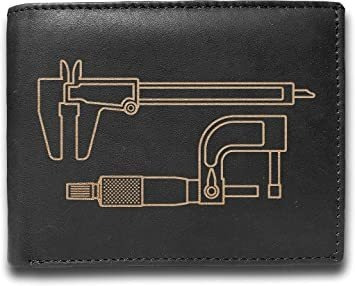 Vernier - Cartera De Piel De Vacuno Con Grabado Láser Para