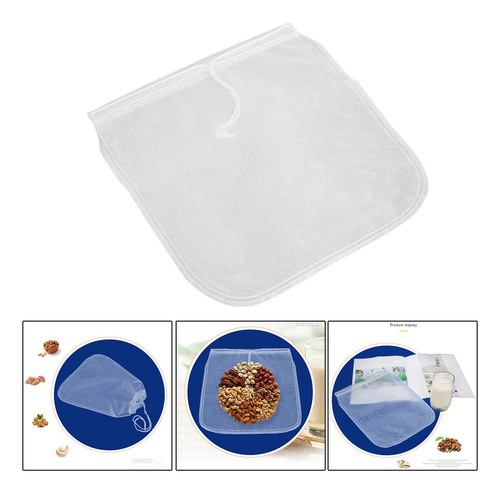 Bolsa De Filtro De Nylon De Alimenticio Nueces Los 33x33cm