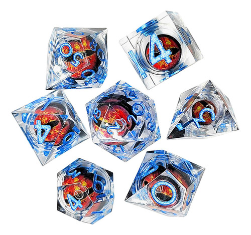 Juego De 7 Piezas De Dados De Ojo De Dragón Estilo B