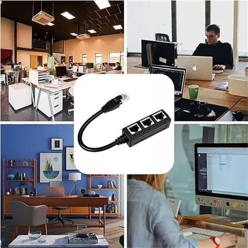 Divisor De Red Ethernet Lan / Extensor Rj45 1 A 3 Puertos