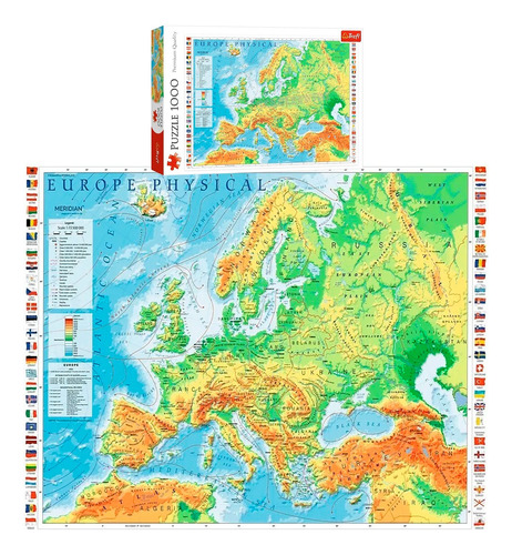 Puzzle Rompecabezas 1000 Piezas Trefl Mapa Eupora Fisico Sk