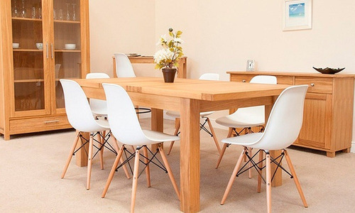 Silla de comedor Garden Life Eames, estructura color blanco, 4 unidades