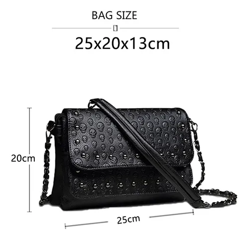 England Style Skull Women Crossbody Bag Leather Small Skull