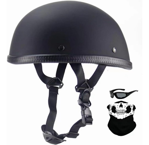 Dot Approved Motorcycle Half Face Helmet Skull Cap Retro