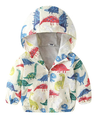 Chaqueta Cortaviento Niño Dino Crema