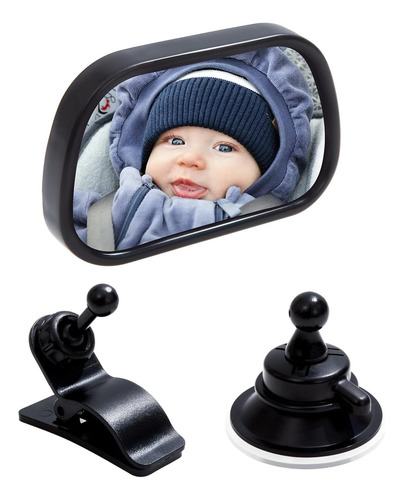 Espejo Retrovisor De Auto Para Bebé Con Ventosa Y Pinza