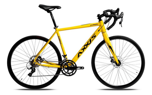 Bicicleta Aro 700 Axxis Kalibur Speed Aluminio 2x9v Disco Cor Amarelo Tamanho Do Quadro 52