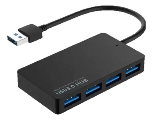 Hub Adaptador Multiple 4 Puertos Usb 3.0 5gbps Led Azul Rápi