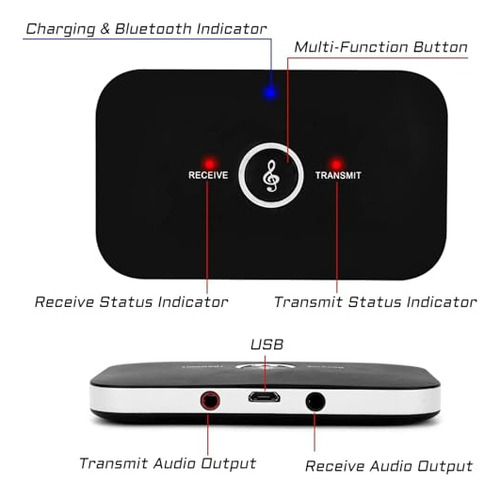 Transmisor Receptor Bluetooth, Adaptador De Audio Bluetooth