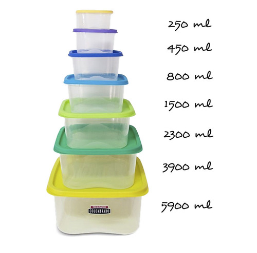 Taper Plastico Recipiente Hermetico Vianda X7 - Colombraro