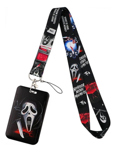 Scream - Correa Porta Gafete Celular Terror Triller 01 Color Negro