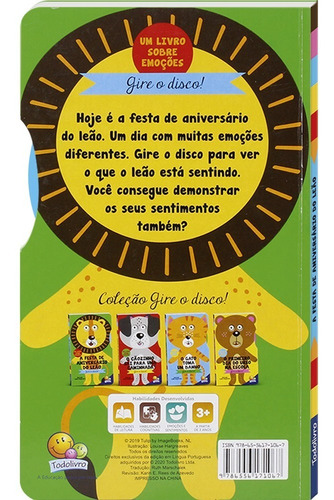 Imagem 2 de 2 de Livro Infantil Gire O Disco! Leão Aniversário Emoções Todoli