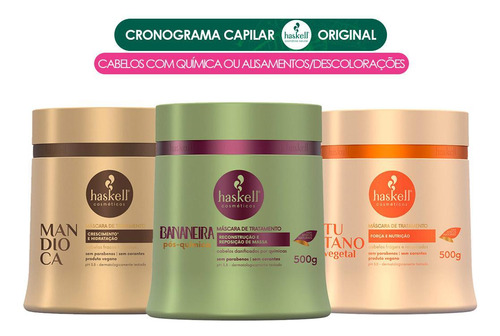 Cronograma Capilar Haskell Cabelos Química / Pós Química