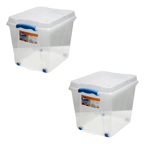 comprar Pack 2 Caja Organizadora 27lts Wenco C\u002F Ruedas 31x30x40cm