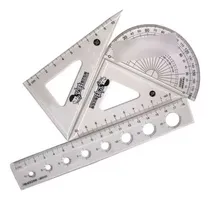 Comprar Set Geometria 4 Piezas Escuadras + Regla + Transportador