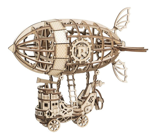 Dirigible Steampunk De Madera Rompecabeza Puzzle 3d Robotime