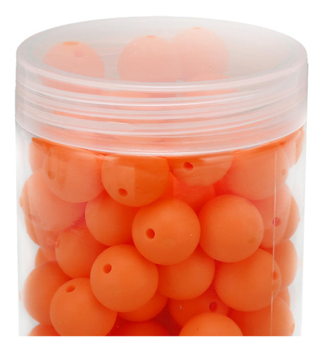 Perlas De Silicona Redondas De Color Naranja, 105 Unidades,