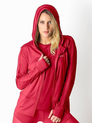 Imagen 1 de 2 de Campera Lycra Deportiva Capucha Mujer Running Touche Sport