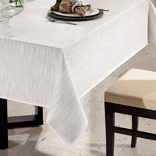 Imagen 2 de 4 de Mantel Dholer Antimancha Cuadrado Mesa 2x2m Blanco Natural