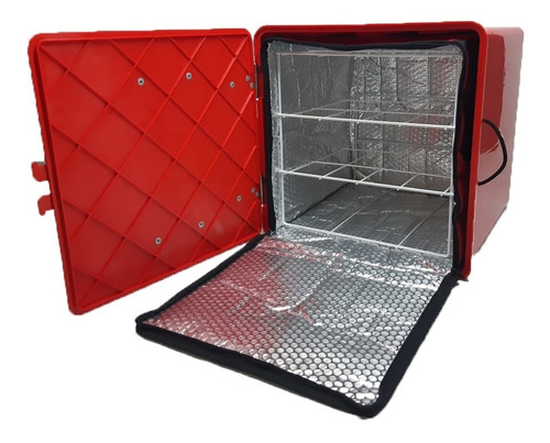Combo Caja Delivery 40x40x40 Bolso Térmico C/ Reja Y Zunchos
