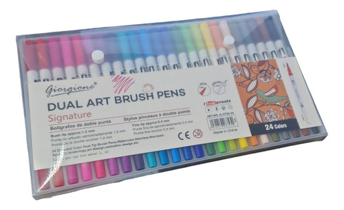 Marcadores Dual Art Brush Pens X 24 Colores Giorgione