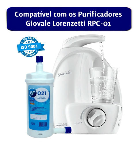 Imagem 4 de 5 de Kit 02 Refil Compatível Purificador Água Giovale Lorenzetti
