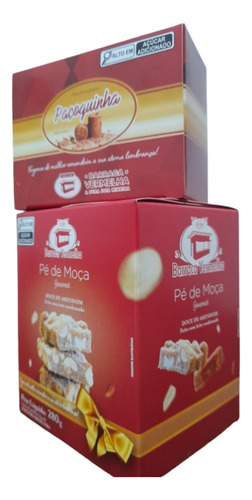 Kit 8 Pe De Moça + 12 Paçoca Barraca Vermelha Piranguinho