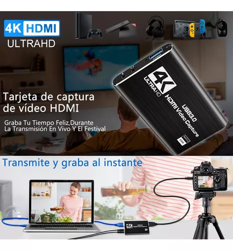 Capturadora USB de HDMI 4K, a través de HDMI