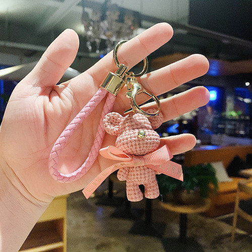 Llavero Con Forma De Oso De Lana Y Resina Con Forma De Oso,