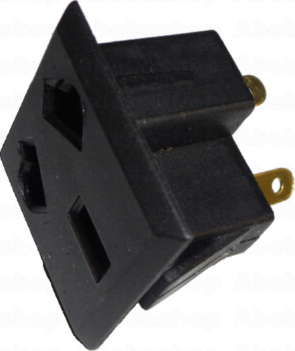 Conector Toma 220v Hembra 3 Espigas Negro Chasis-p