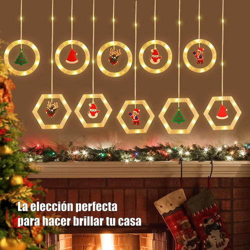 Extensión Cortina De Luces Navideñas Con Motivos