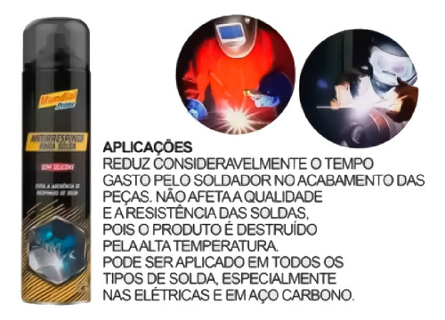 Antirrespingo Em Spray Para Solda Sem Silicone 400ml / 280g Mundial Prime Cod:2292