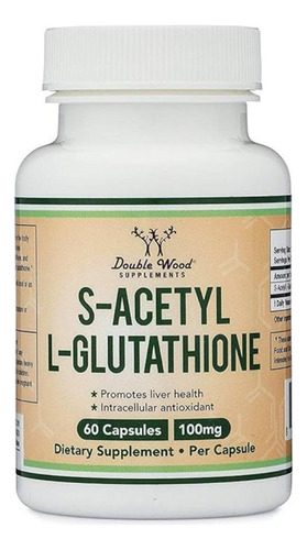 S Acetyl Glutation Glutathione 60 Capsulas Double Wood