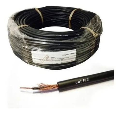 Rollo 50m Cable Mono Audio Sonido Microfono 5,7mm Cabtec