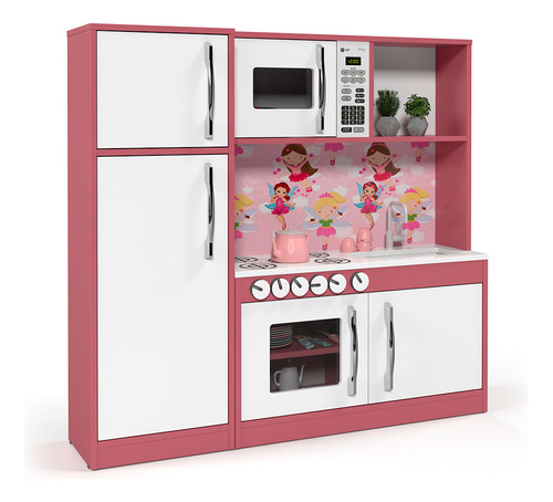 Cozinha Completa Infantil Com Geladeira 100% Em Mdf Diana