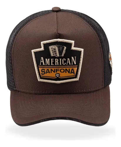 comprar Boné Sanfoneiro Marrom Trucker Country Sertanejo Peão 