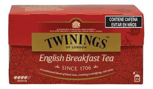 Té English Breakfast Gourmet Con Cafeína 25 Sacos 2 Pack