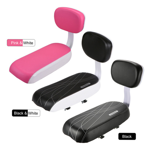 Asiento Bicicleta Niños Con Respaldo.cojín De Cuero Pu