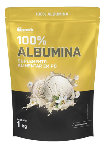 Albumina 1kg Growth Supplements Baunilha