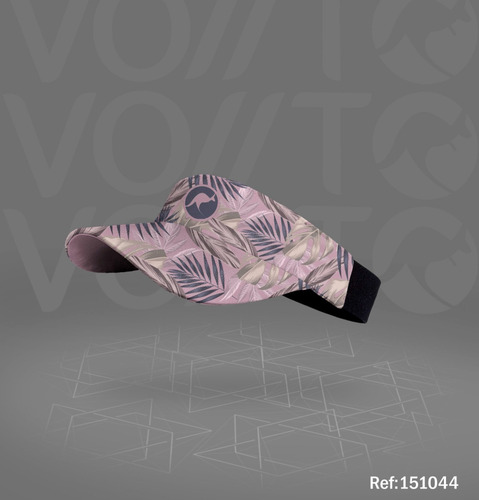 Imagen 2 de 4 de Visera Deportiva Voiito Running Atletismo Correr Hojas Rosa