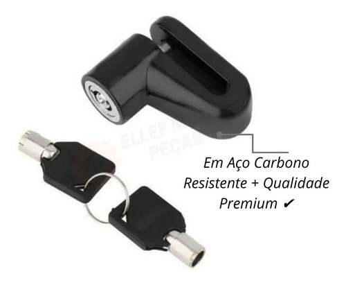 Cadeadinho Para Roda Segurança Tranca Trava Moto Freio Disco