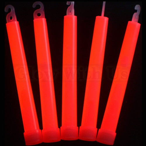 20 Barras Neón Rojas Glow Stick Cyalume Dj Fiesta Camping