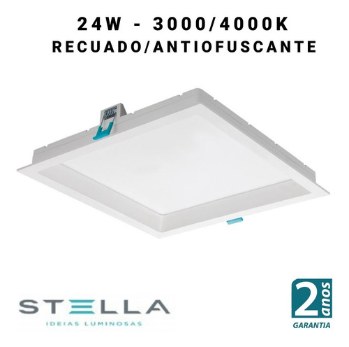 Imagem 2 de 9 de Painel Led 24w Stella Embutir Deep 26,2cm Recuado Sth8904