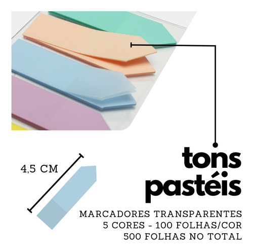400 Bloco Adesivo Tons Pastéis Post Lembrete It