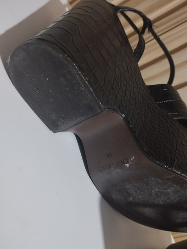 Zapatos Plataforma De Cuero Paruolo Dama Mujer (Usado)