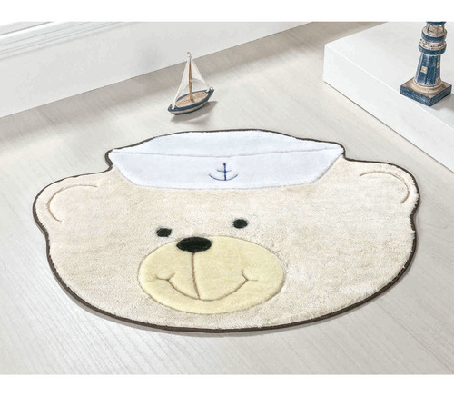 Tapete Para Quarto Infantil De Bebê Urso Marinheiro Palha