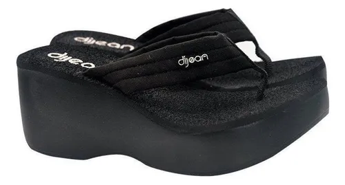 Chinelo plataforma dijean preto sales