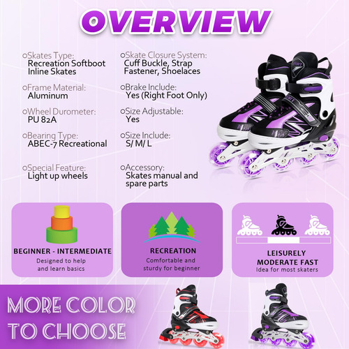 Patines En Línea Ajustables Con Ruedas Iluminadas Para Niños