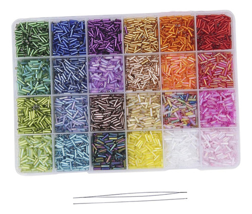 9600 Piezas Kit De Cuentas De Tubo 24 Colores Para Diy