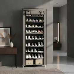 Sapateira Organizador De Sapatos Com 9 Prateleiras Tnt Cor Cinza - R$ 53,71